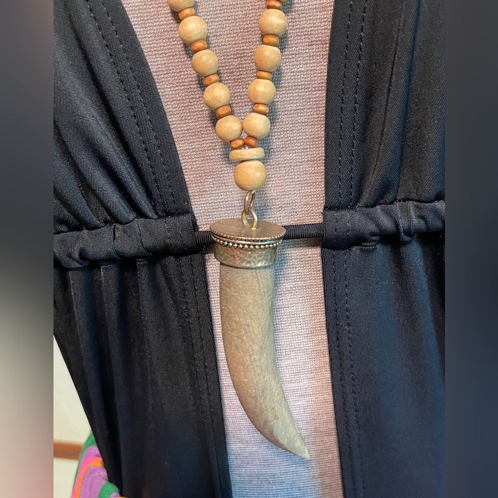 Wooden Italian Horn Necklace